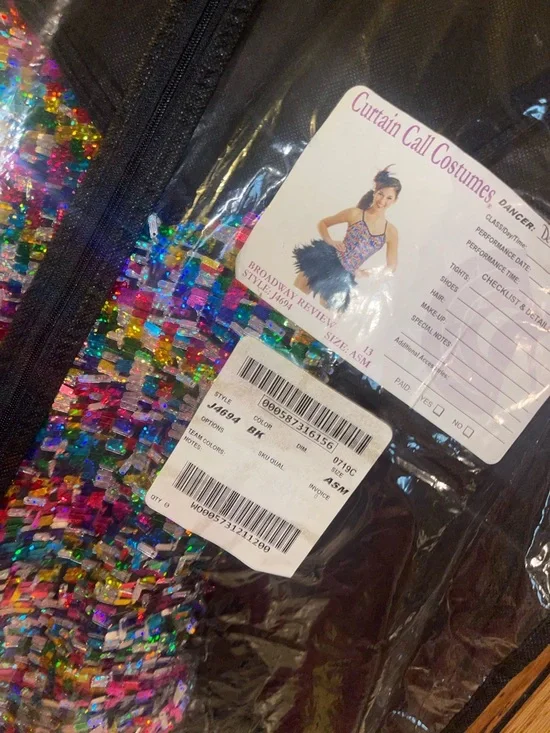 Curtain Call Broadway Dance Costume ASM Sequin Feather Jazz Tap Solo Competition - Picture 6 of 6